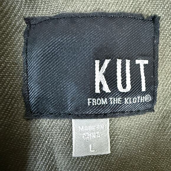 Kut From The Kloth Utility Jacket Camo Studded Distressed Cotton Size L - Picture 3 of 6